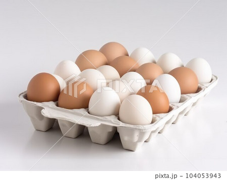 freshly picked chicken eggs lie in cells on the farm freshly picked chicken eggs lie in cells on the farm 104053943