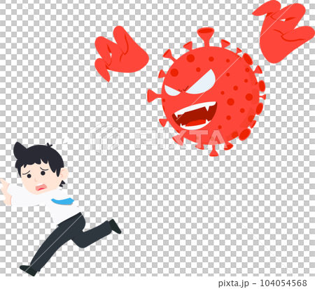SD Business Man is Running away from the Corona Virus Covid 19 104054568