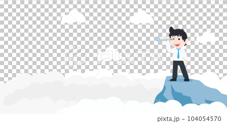 SD Business Man Look at the remote target by binoculars 104054570