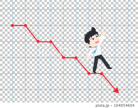 SD Business Man Trying to grab the goal On the falling graph #2 SD Business Man Trying to grab the goal On the falling graph #2 104054604