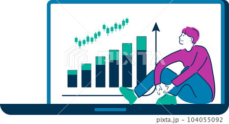 Clean Expressive Finance Character Scene. Vector illustration eps10 104055092