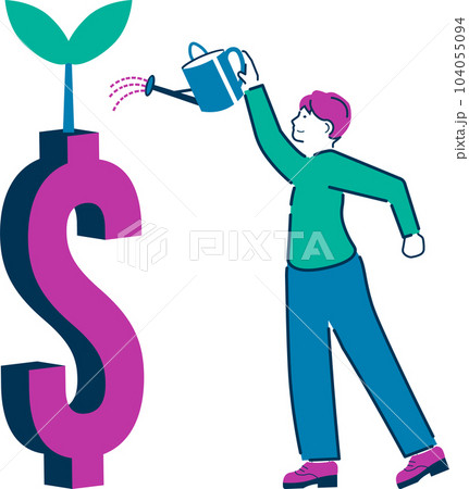 Clean Expressive Finance Character Scene. Vector illustration eps10 104055094
