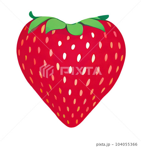 Ripe strawberry in a form of heart, isolated on white background 104055366