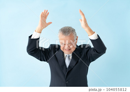 ビジネス　シニア　男性　悩む 104055812
