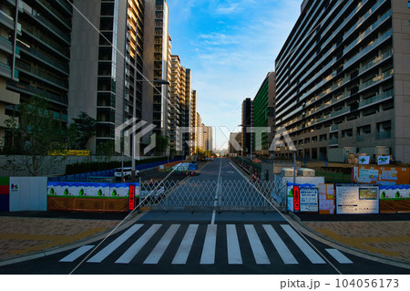 東京 工事中の晴海フラッグの風景 東京 工事中の晴海フラッグの風景 104056173