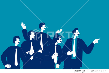 Conflict between opponents. Concept of social fight and disagreement 104056522