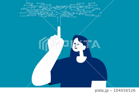 Business analyst finding connections. Analysis and structural thinking concept 104056526