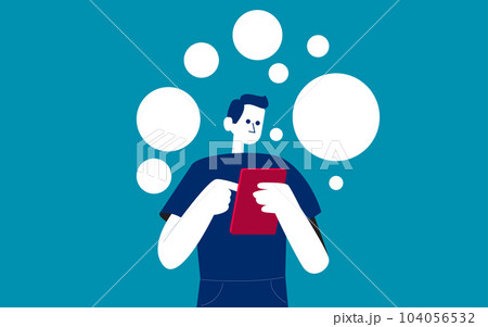 Person looking at sequence of tasks in plan. Entrepreneur and strategy steps 104056532