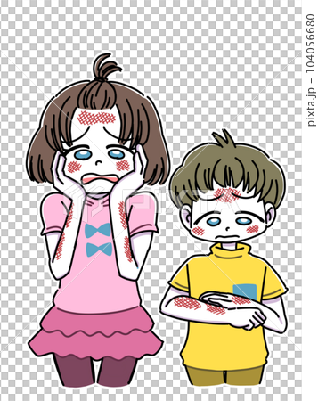 被曬傷的姐姐和弟弟 104056680