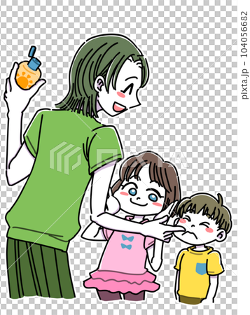 媽媽給孩子塗防曬霜 104056682