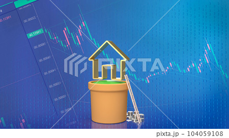 The home icon on plant for property or building business 3d rendering The home icon on plant for property or building business 3d rendering 104059108