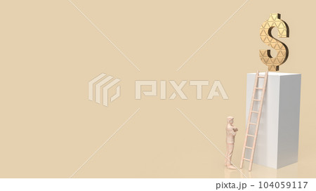 The man and dollar symbol for Business concept 3d rendering 104059117