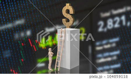 The man and dollar symbol for Business concept 3d rendering The man and dollar symbol for Business concept 3d rendering 104059118