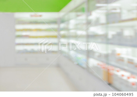 pharmacy drugstore shelves interior blurred abstract background pharmacy drugstore shelves interior blurred abstract background 104060495