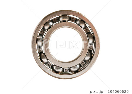 Bearing isolated on white background with clipping path, mechanical engine component. Bearing isolated on white background with clipping path, mechanical engine component. 104060626
