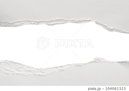 White ripped paper torn edges strips isolated on white background 104061323