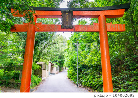 京都市左京区の竹中稲荷神社　鳥居 104062095