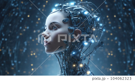 The Female Ai robot Artificial Intelligence concept 104062323