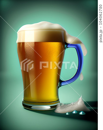 緑の 背景のビール 104062780