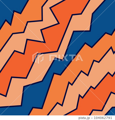 Geometric vector seamless pattern in retro style, modern stylish zigzag texture, abstract background, wrapping paper. 104062791
