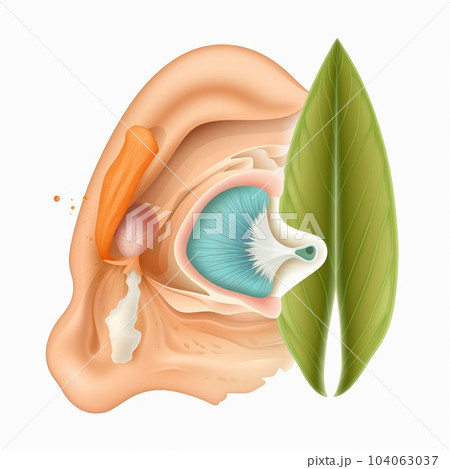 Cartoon nasal concha with olfactory receptors Cartoon nasal concha with olfactory receptors 104063037