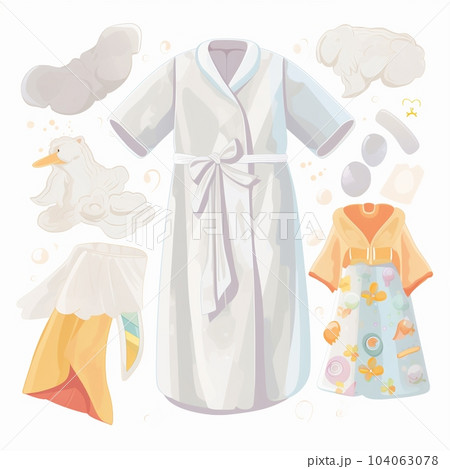 Cartoon baptismal robe with symbolic...のイラスト素材 [104063078] - PIXTA