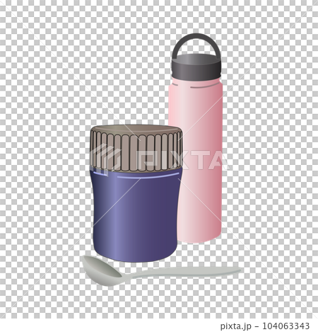 Bento soup jar and water bottle illustration material 104063343