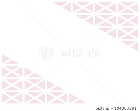 幾何学模様　フレーム　ホワイトスペース　菱形　三角形　ペールカラー 104063591