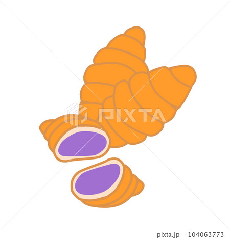 cute cartoon croissant 104063773