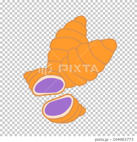 cute cartoon croissant 104063773