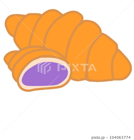 cute cartoon croissant 104063774
