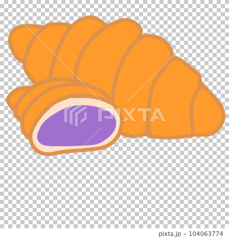 cute cartoon croissant 104063774