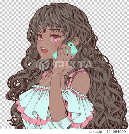 A young woman who talks on a smartphone, makes a call, calls, anger, confusion 104064009