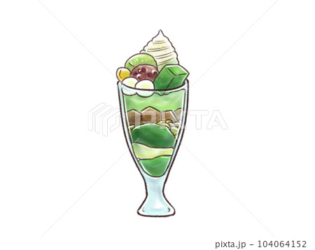 高級抹茶の豪華なパフェ 104064152