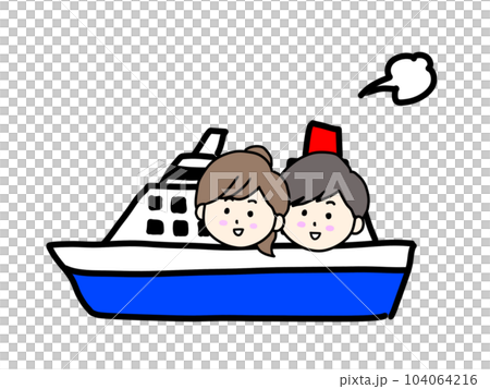 Men and women on a passenger ship 104064216