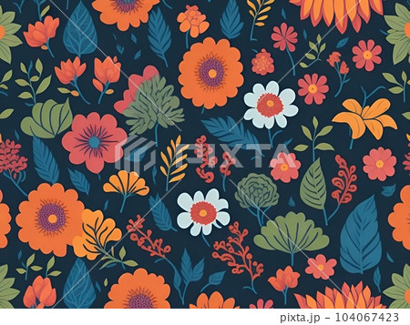 flower drawing style pastel color on white background generativeAI 104067423