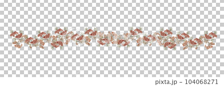 Flowers and leaves autumn border for card. Watercolor illustration for scrapbooking . Hand drawn background with flower for design. Perfect for wedding invitation. 104068271