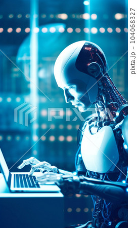 Robot, electronic and digital access, user authentication system, technology and cybernetics, cybersecurity, information security, encryption, data protection 104068327