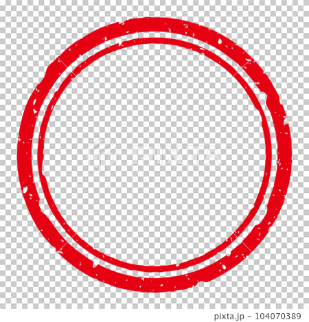 朦朧日式圓形郵票框2紅 104070389