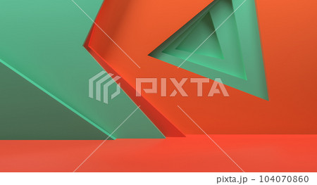 Colorful banner background. Multicolored geometric shapes, copy space. 3d rendering 104070860