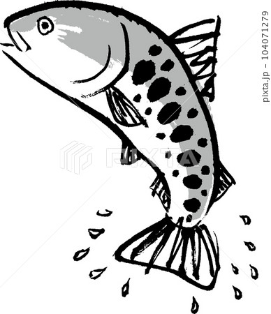 やまめ 山女 水彩画 水墨画 やまめ 山女 水彩画 水墨画 104071279