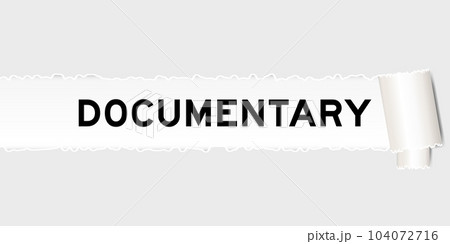 Ripped gray paper background that have word documentary under torn part Ripped gray paper background that have word documentary under torn part 104072716