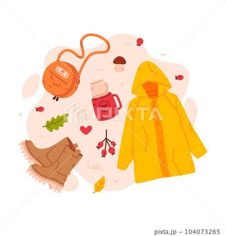 Warm Autumn Clothes and Bright Accessory Vector...のイラスト素材 [104073265 ...
