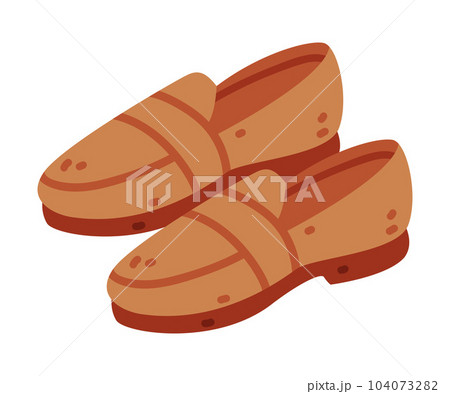 Brown Leather Shoes as Autumn Footwear Vector Illustration Brown Leather Shoes as Autumn Footwear Vector Illustration 104073282