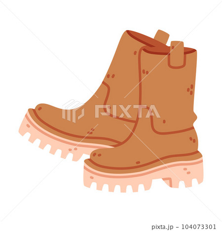 Brown Boots as Warm Autumn Clothes Vector Illustration Brown Boots as Warm Autumn Clothes Vector Illustration 104073301