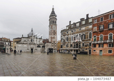 Empty Campo Santa Maria La Formosa square in Venice, Italy.May 2023. Empty Campo Santa Maria La Formosa square in Venice, Italy.May 2023. 104073487