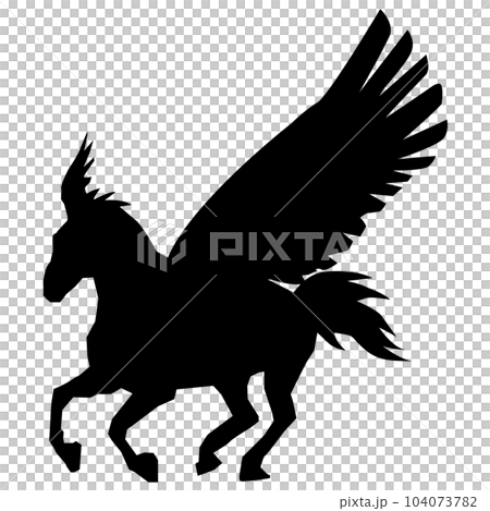 Illustration material silhouette vector of Pegasus/Tenma 104073782