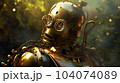 Shining steampunk robot portrait in cinematic style 104074089