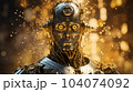 Shining steampunk robot portrait in cinematic style 104074092