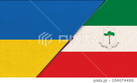 Flags of Ukraine and Equatorial Guinea. diplomatic relations between countries 104074480